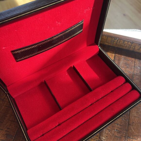 Vintage Men's Jewelry Box Swank "Designer Philippe" Black Leatherette Sweden - Picture 12 of 12